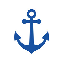 Simple blue anchor icon. © Black_Studio