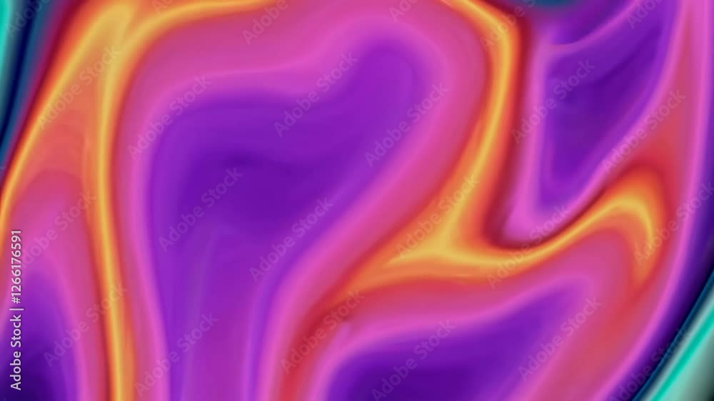Poster abstract colorful fluid art with vibrant waves and swirls, digital artwork. creative visual design c