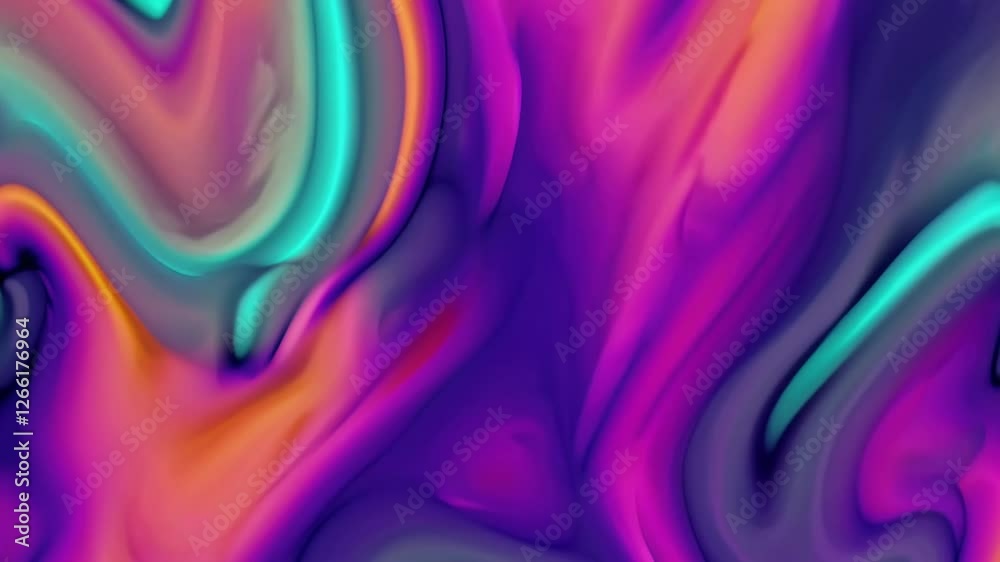 Aufkleber Vibrant abstract swirl of colors in fluid motion, digital artwork. Creative design and modern art concept