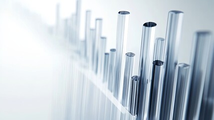 Fototapeta premium Abstract 3D glass graph symbolizing financial growth in a modern minimalistic design.