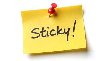 Yellow Sticky Note with Pin