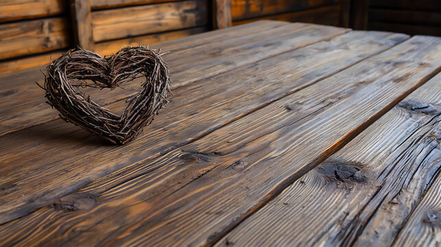  minimalist heart-shaped twig arrangement