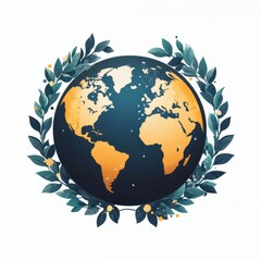 Global Sustainability Earth encircled by leaves
