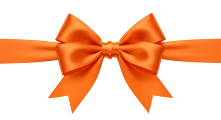 Orange Ribbon Bow Gift Wrapping Decoration Studio Shot