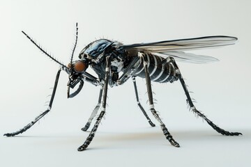 Fototapeta premium A robotic mosquito design shows intricate detail