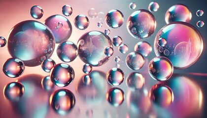 Naklejka premium ホログラフィックガラスオーブ｜Holographic Glass Orbs