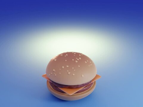 Hamburguesa animada dando un salto
