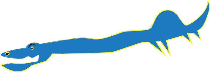 エラスモサウルス色有鉛筆風