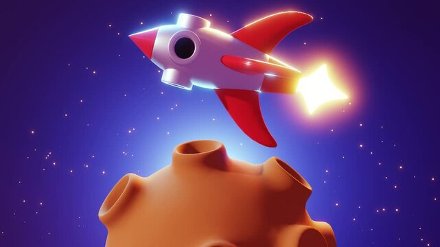 Nave espacial en el espacio con un meteorito