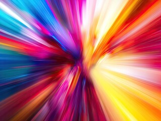 Vibrant color burst, an abstract explosion of light and motion