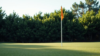 Obraz premium Closeup of a Golf Ball Resting on Lush Green Grass of a Beautifully Maintained Golf Course Fairway
