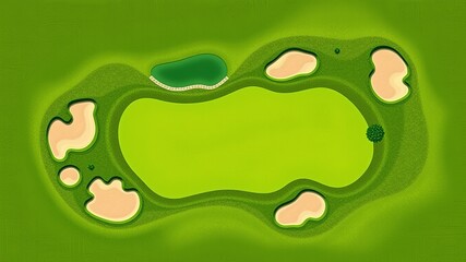 Lush Green Golf Course Featuring a Perfectly Maintained Hole with Smooth Grass and Clear Skies Above