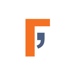 Logo letter F comma unique design abstract