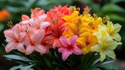 Fototapeta premium Colorful Azaleas Bouquet in Greenhouse