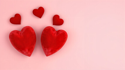 Obraz premium five red hearts background
