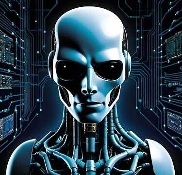 cyborg with futuristic technology