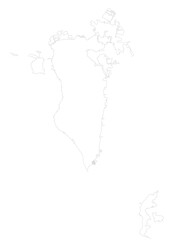 map of bahrain with black and white color
