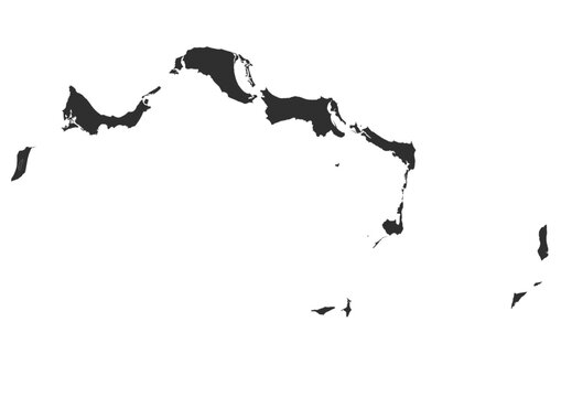silhouette map of the country of turks and caicos islands