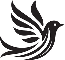 Fototapeta premium Stylized black bird in flight.