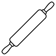 Rolling pin line art vector illustration 