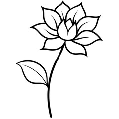 Beautiful flower line art vector illustration 