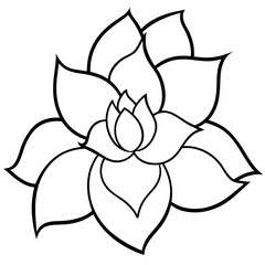 Beautiful flower line art vector illustration 