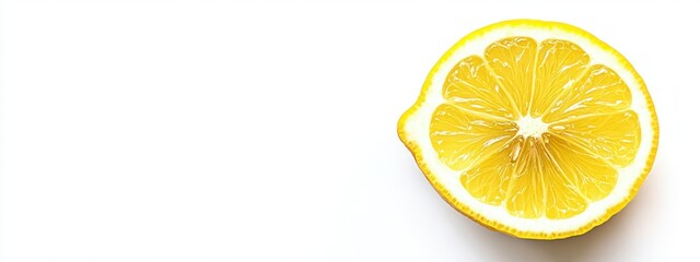 Half a lemon on white background.