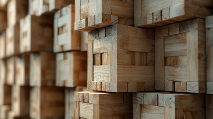 A stack of wooden blocks with a brown color