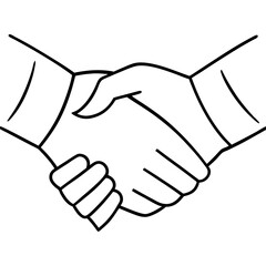 Fototapeta premium Handshake with friend line art vector illustration 