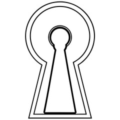 Keyhole line art vector illustration 