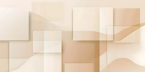 Soft Beige and Cream Abstract Rectangles Banner Design