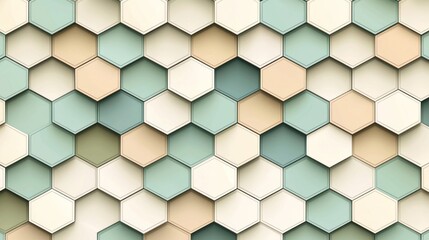 Fototapeta premium Abstract hexagonal pattern background, pastel colors