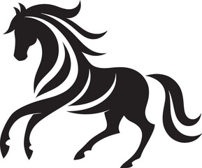 Obraz premium Stylized black horse silhouette.