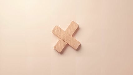 Obraz premium A Unique and Creative Minimalist Logo Featuring a Bandage-like element Set at a 45-Degree Angle on a Soft Pastel Background