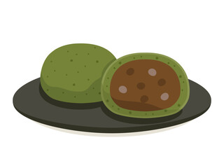 草餅やよもぎ餅をイメージしたイラスト