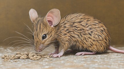 Mouse eating food, studio shot