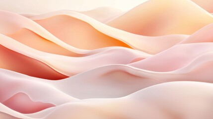 Fototapeta premium Abstract Soft Peachy Pastel Fabric Waves Background