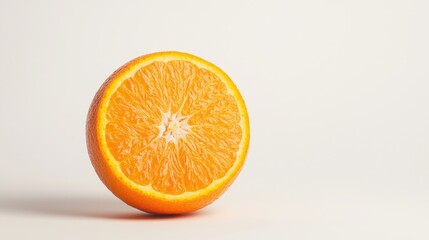 Fototapeta premium Juicy orange half, white background, healthy food
