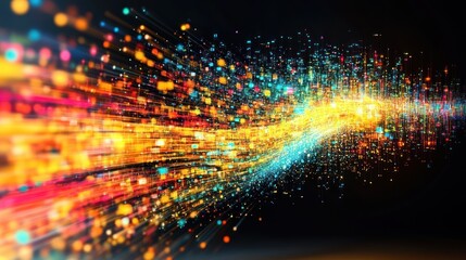 Obraz premium Abstract Digital Galaxy: A Vivid Symphony of Light and Color