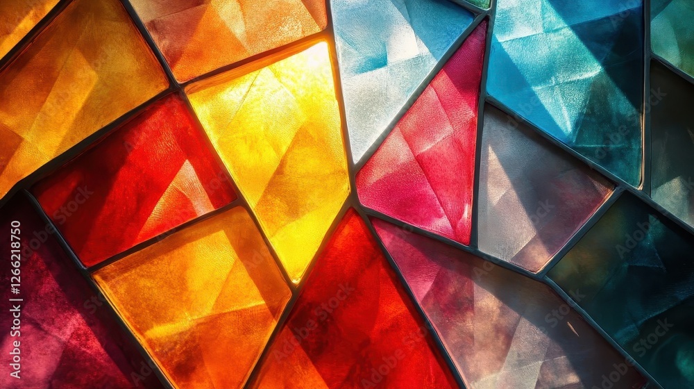 Canvas Prints Shapes, close-up of geometric patterns in soft lighting, vibrant colors