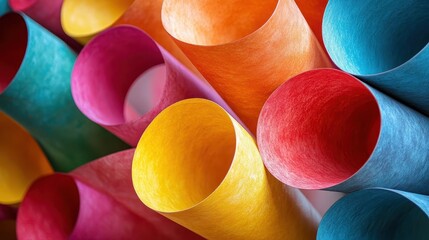 Shapes, close-up of geometric patterns in soft lighting, vibrant colors