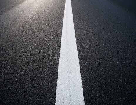 route en asphalte noire avec un bande blanche en ia ligne continue