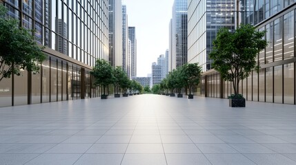 Fototapeta premium Futuristic Urban Revitalization: 3D Render of Modern City Renovation Projects with Real Estate Development and Ultra-Realistic Textures