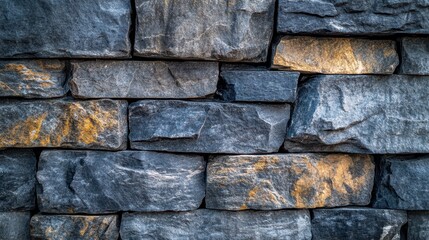 A wall made of stone with a yellowish tint