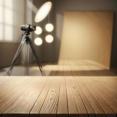 Professional Wooden Tabletop Background – Product Photography Setup