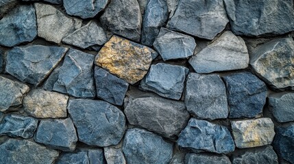 Fototapeta premium A wall made of blue and gray stones