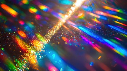 Fototapeta premium Abstract Rainbow Light Streaks and Glitter