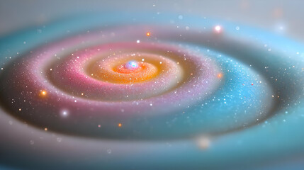 Obraz premium Pastel Galaxy Spiral, Cosmic Nebula, Space Art, Background, Science