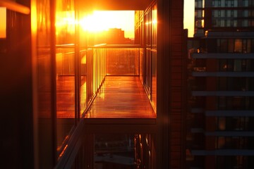 Golden Hour Balcony: Urban Sunset Glow
