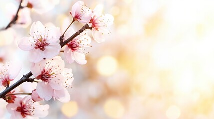 Fototapeta premium Spring Blossoms Pink Flowers Nature Botany Garden Floral Springtime Sunlight Bloom